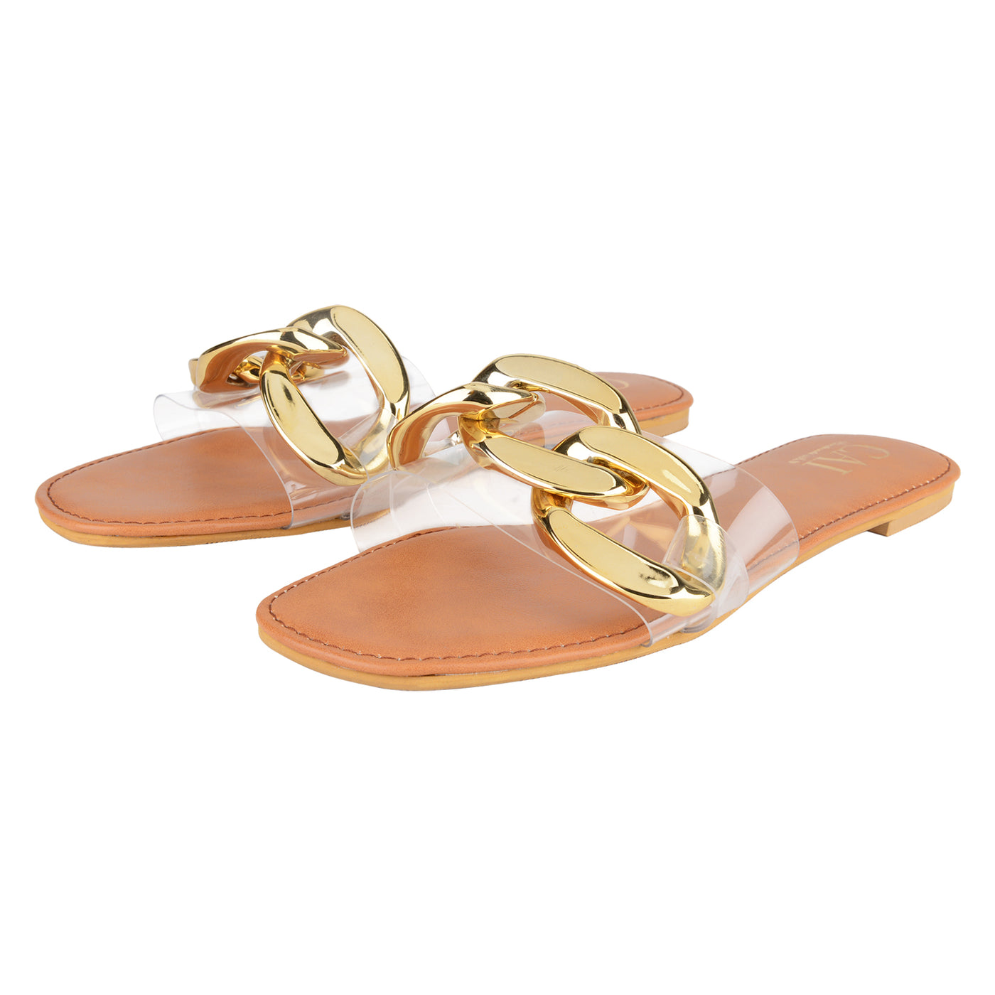 Clear Strap Chained Flats