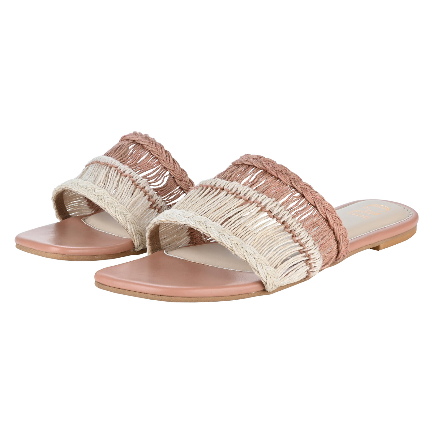 Shop Peach Knit Flats at The Cai Store