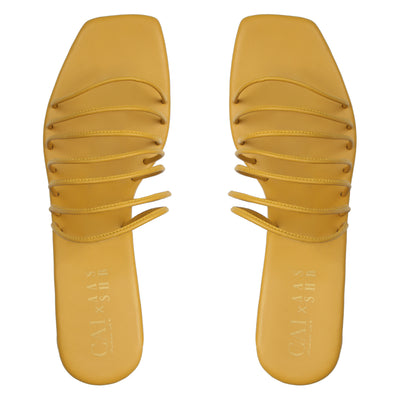 best Yellow Strapped Round Heels online