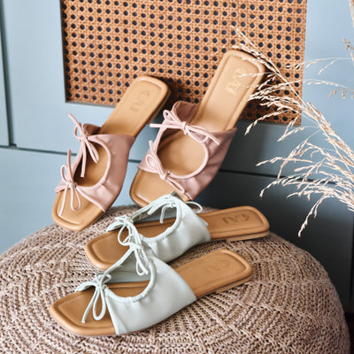 Two- Knot Pink Flats For Women