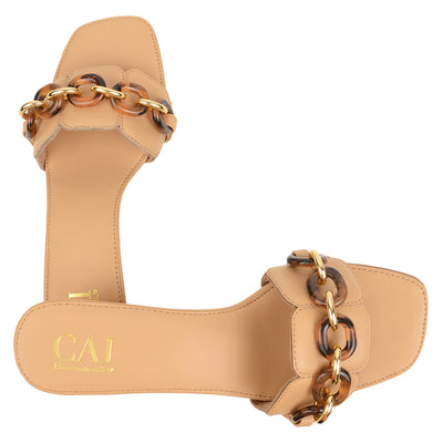 Chain in Sand Heels at The Cai Store
