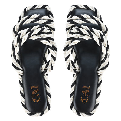 Buy B&W Rope Flats For Ladies