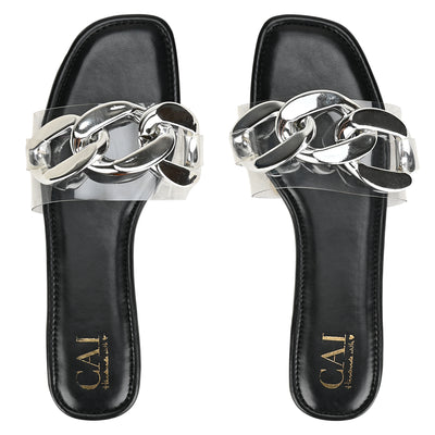 Buy Silver Chained Flats in India