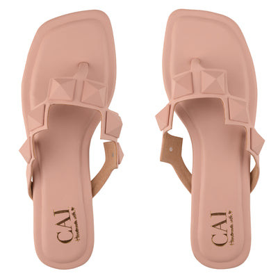 Shop Studded Slip On Pink Flats @ The Cai Store