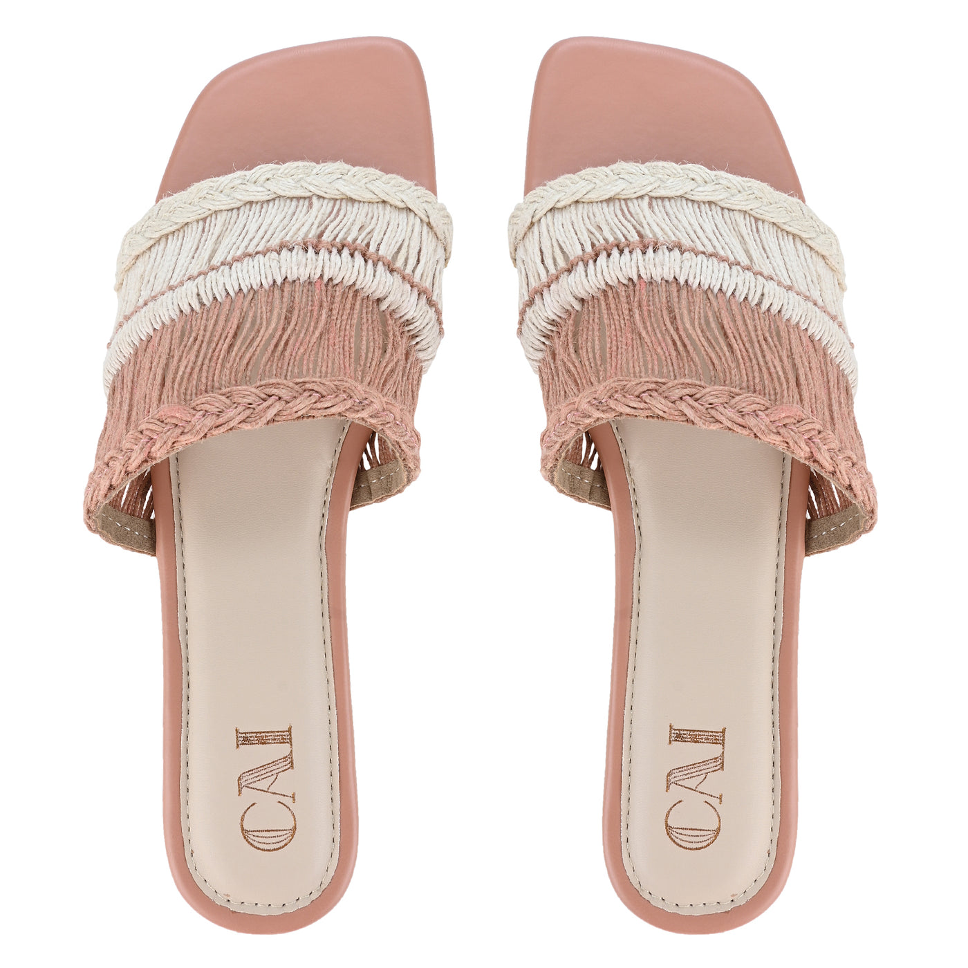 Buy Peach Knit Flats in India