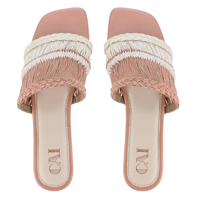 Buy Peach Knit Flats in India