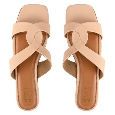 Buy Beige Knot Flats at The Cai Store