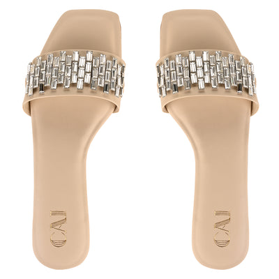 Sparkle in Beige Flats for Ladies
