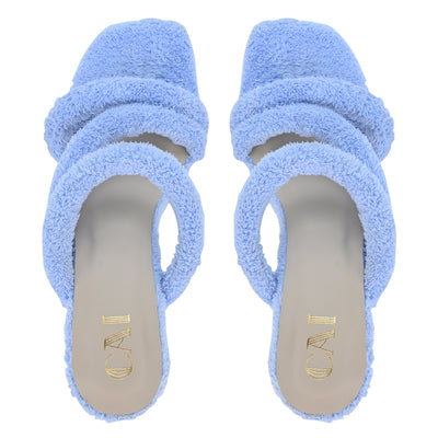 Buy Furry Aqua Heels in India