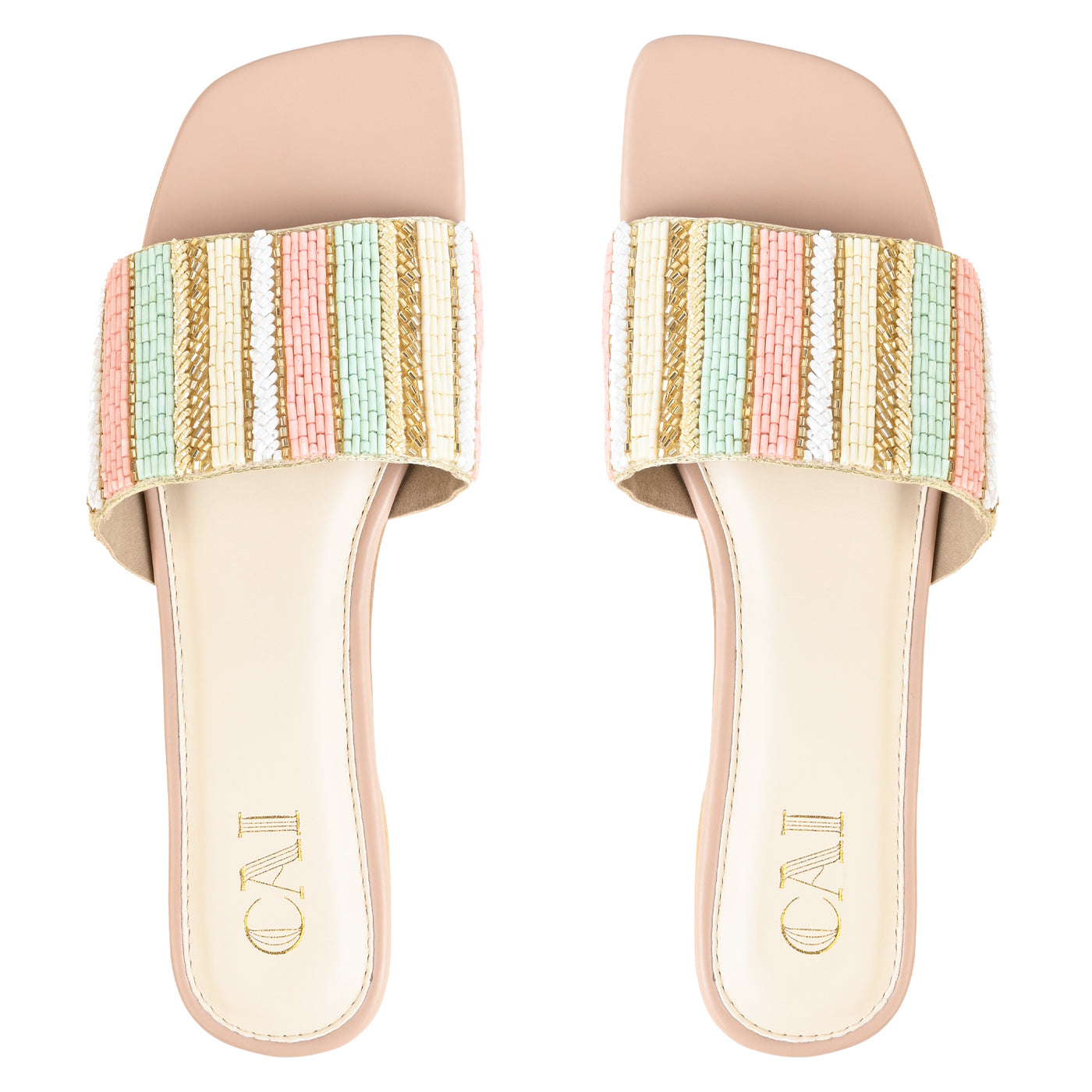 Colourful Beaded Flats at The CAI Store