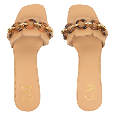 Chain in Sand Heels Women Online