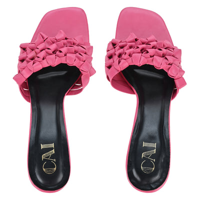 Shop Dark Pink Spiked Heels at The Cai Store