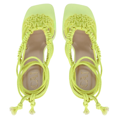 Buy Green Knotted Tie-Up Heels Online