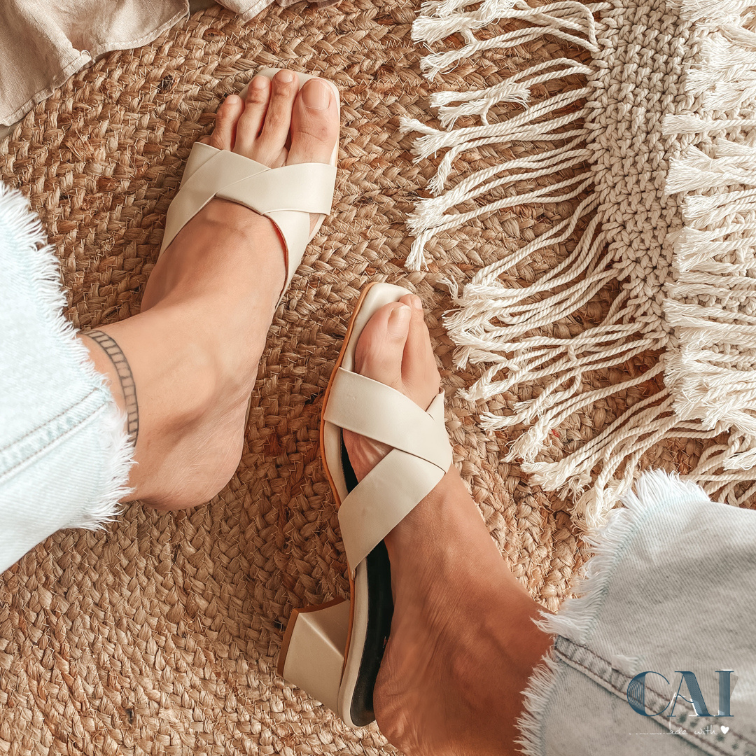 Beige Block Heels
