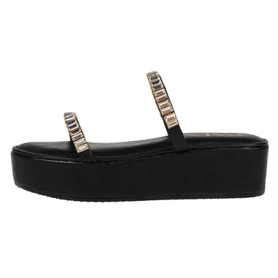 Two Strap Embellished Heels Black Online