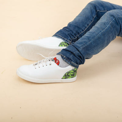 White Camo Pop- Green Shoes online