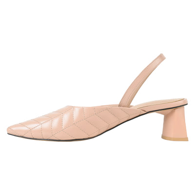 Nude Quilted Mules