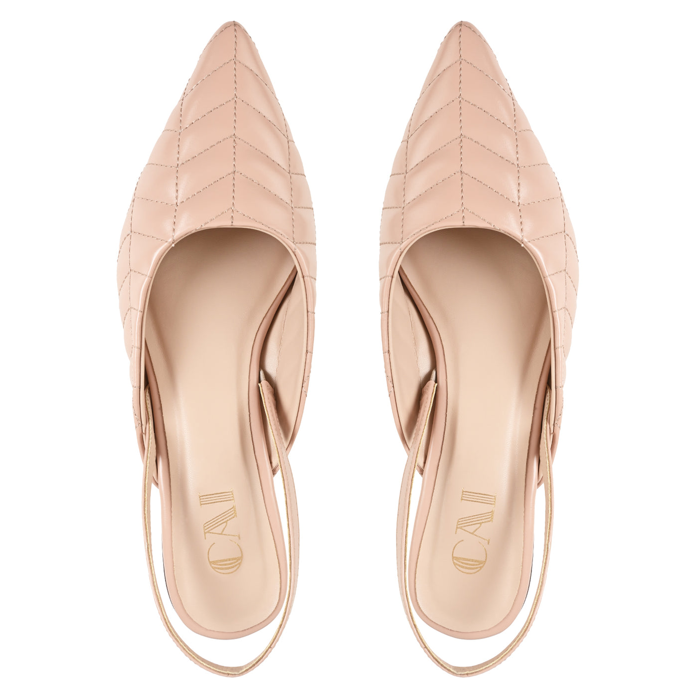 Nude Quilted Mules
