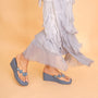 Blue Studded Wedges