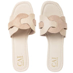 Two Tone Interlocked Beige Flats in India