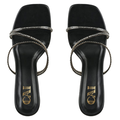 Black Diamond Strap Heels