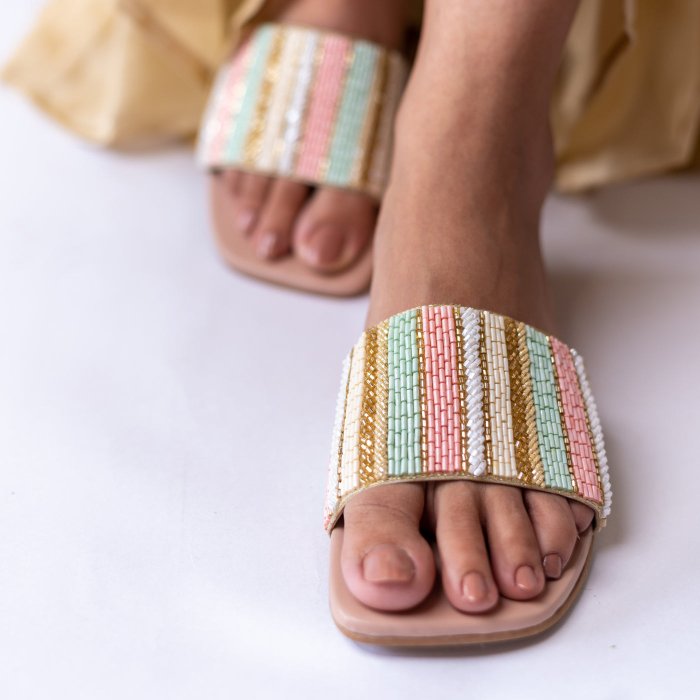 Colourful Beaded Flat for Ladies
