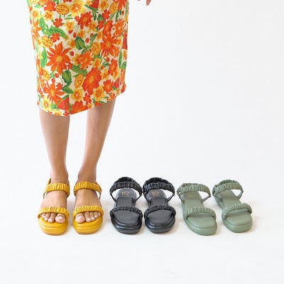 The Ruffled one - Mustard Sandal At The Cai Store