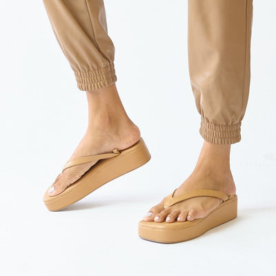 Buy Tan Tie Up Platforms Heels For Women